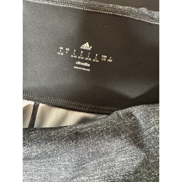 Adidas Capri Size Large Gray Climalite Wide Band Workout Athletic Leggings - Picture 3 of 9